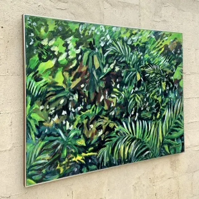 Vintage Boho Original Botanical Oil Painting on Canvas — additional photo 1
