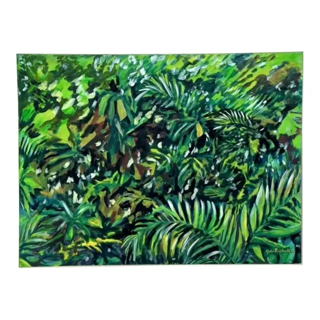 Vintage Boho Original Botanical Oil Painting on Canvas — additional photo 2