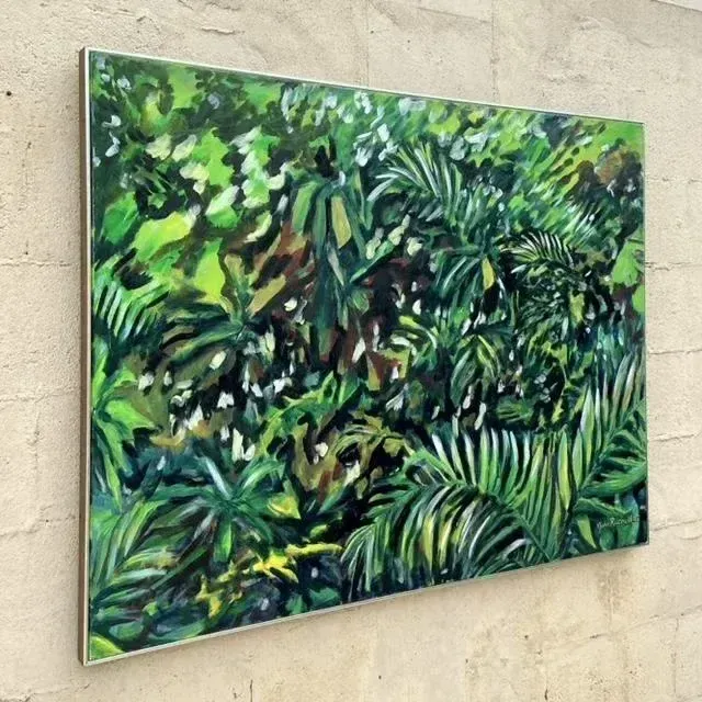 Vintage Boho Original Botanical Oil Painting on Canvas — additional photo 4