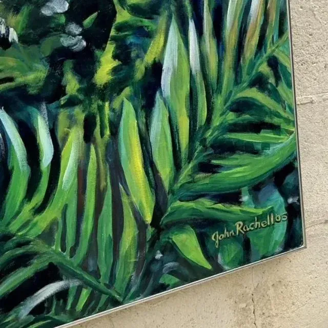 Vintage Boho Original Botanical Oil Painting on Canvas — additional photo 5