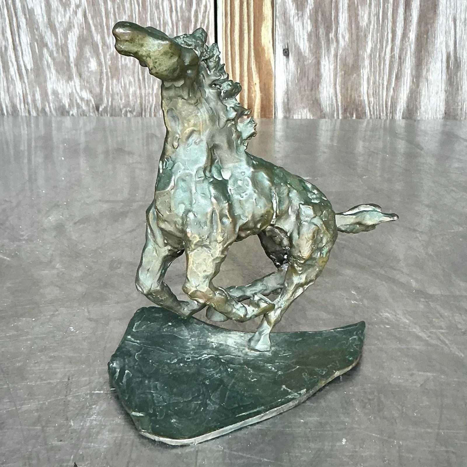 Vintage Boho Original Bronze Sculpture of Horse — additional photo 2