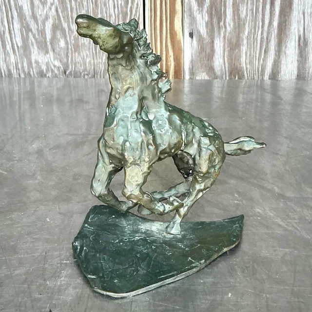 Vintage Boho Original Bronze Sculpture of Horse — additional photo 2