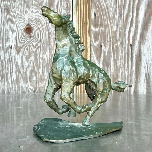 Vintage Boho Original Bronze Sculpture of Horse — additional photo 5