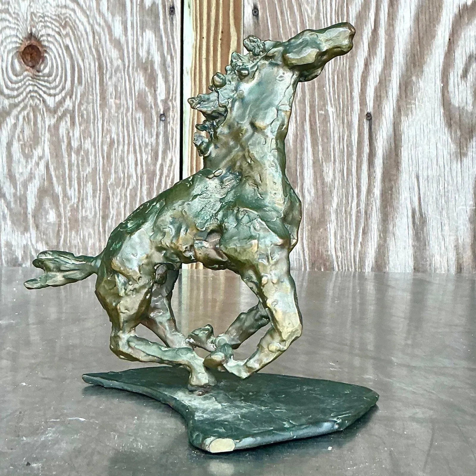 Vintage Boho Original Bronze Sculpture of Horse — additional photo 6