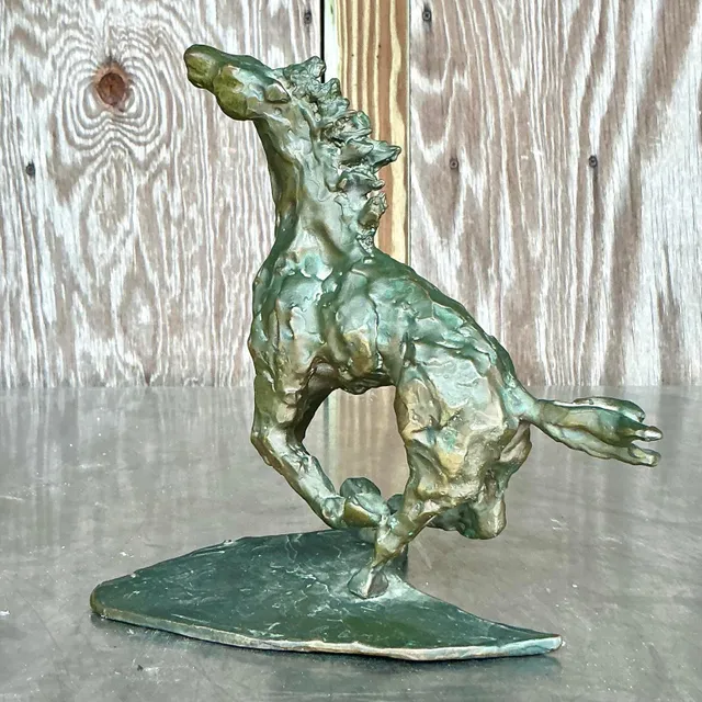 Vintage Boho Original Bronze Sculpture of Horse — additional photo 7