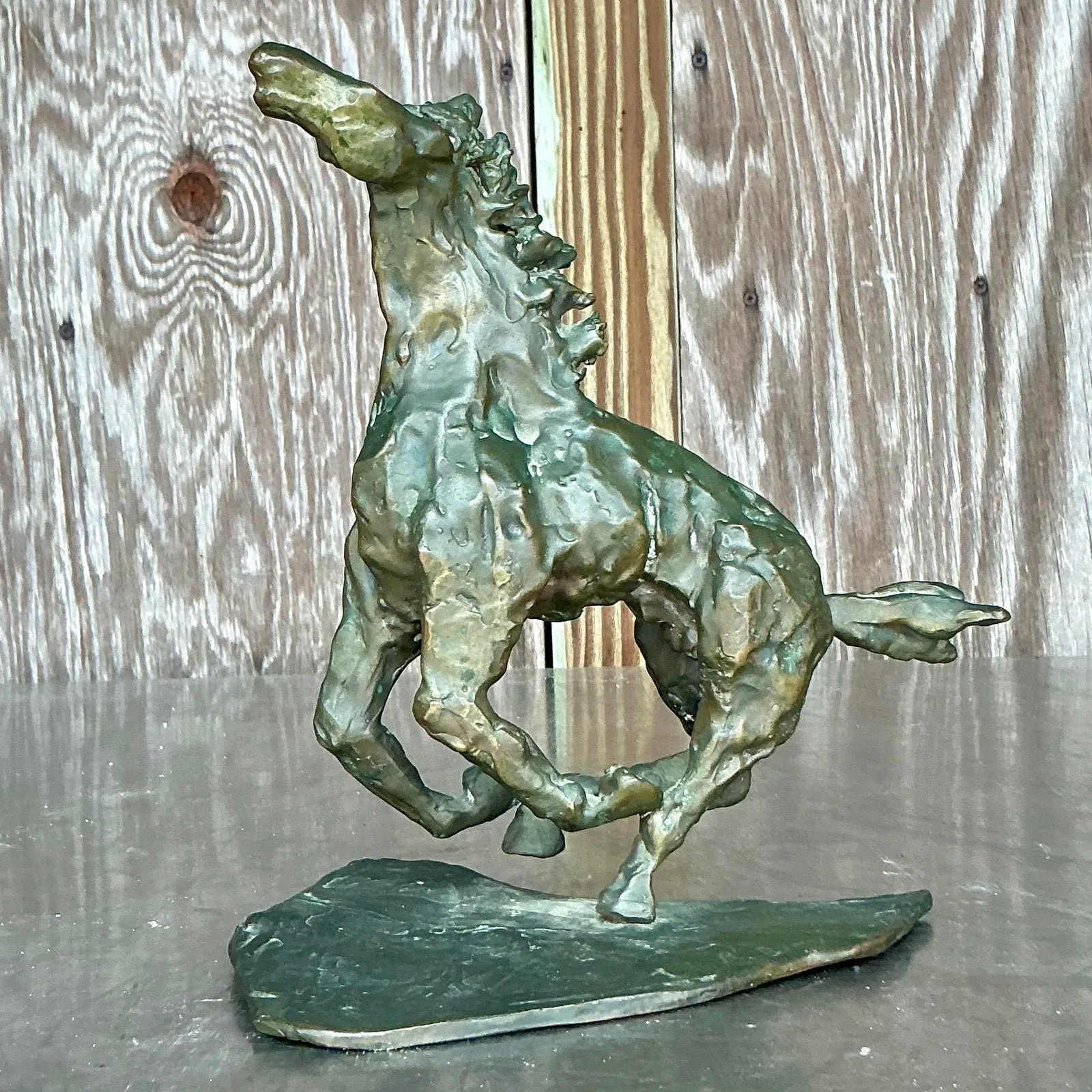 Vintage Boho Original Bronze Sculpture of Horse — additional photo 8