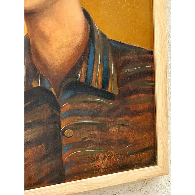 Vintage Boho Original Double Sided Portrait on Canvas — additional photo 2