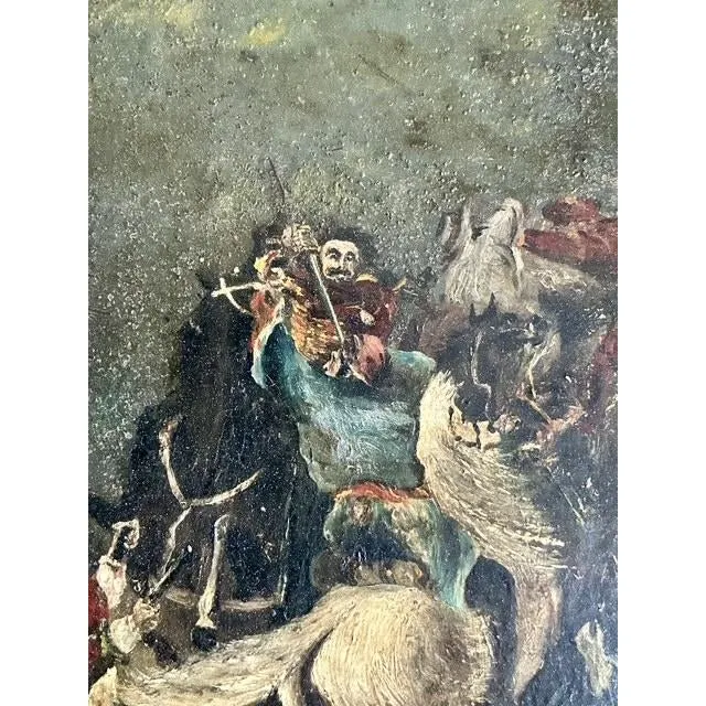 Vintage Boho Original Figurative Oil Painting on Canvas - Back view