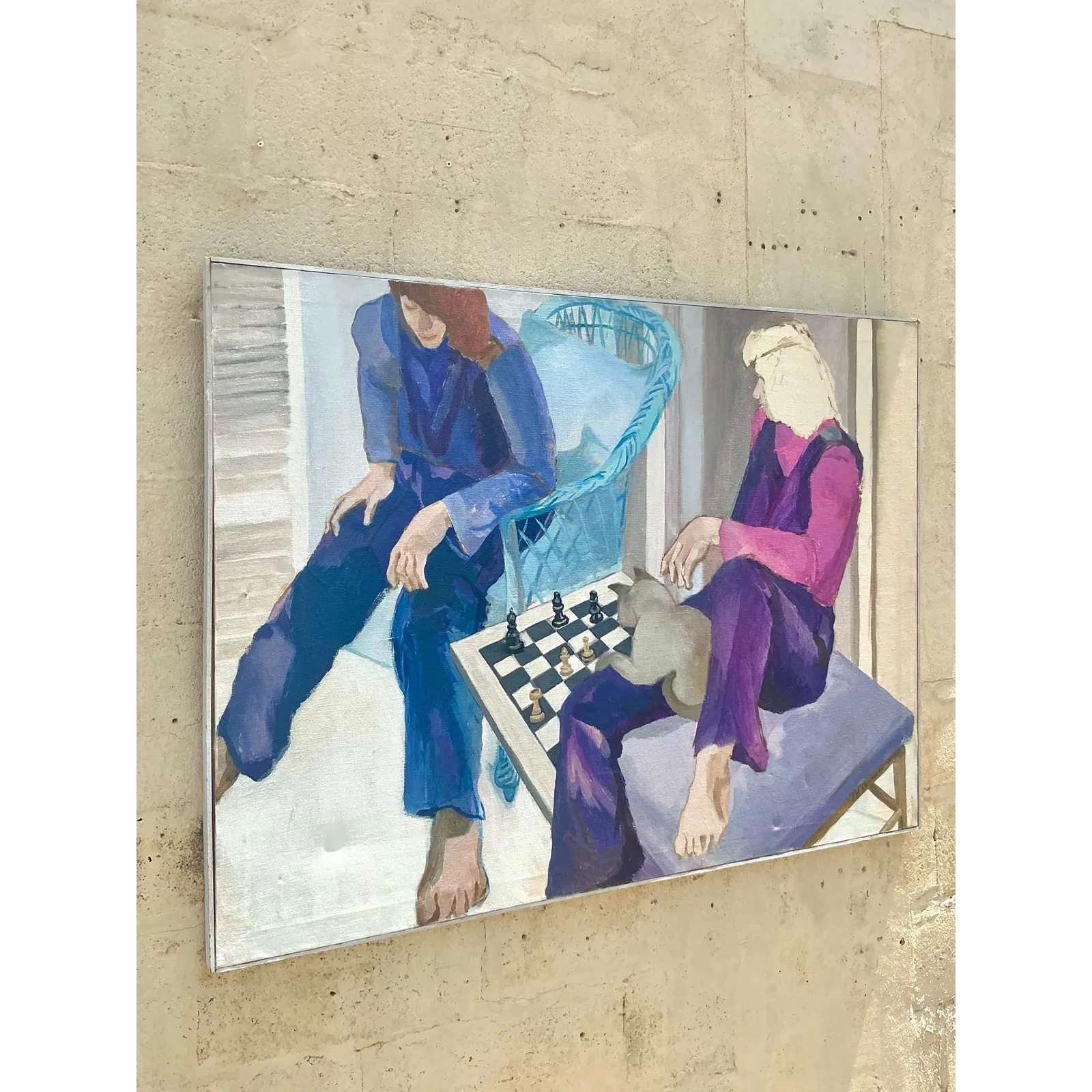Vintage Boho Original Figurative Oil Painting on Canvas — additional photo 6