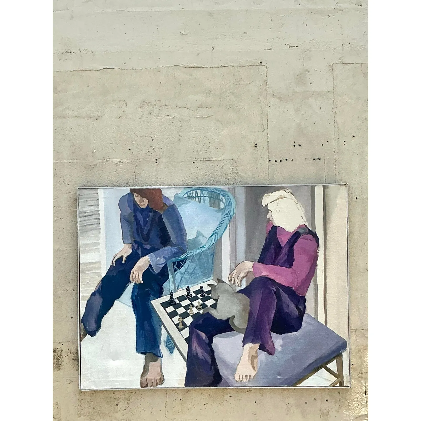 Vintage Boho Original Figurative Oil Painting on Canvas — additional photo 8