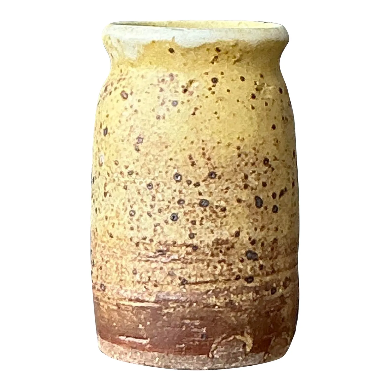 Vintage Boho Original Glazed Ceramic Vase - Ceramic, 2.5W x 4.25H — additional photo 1