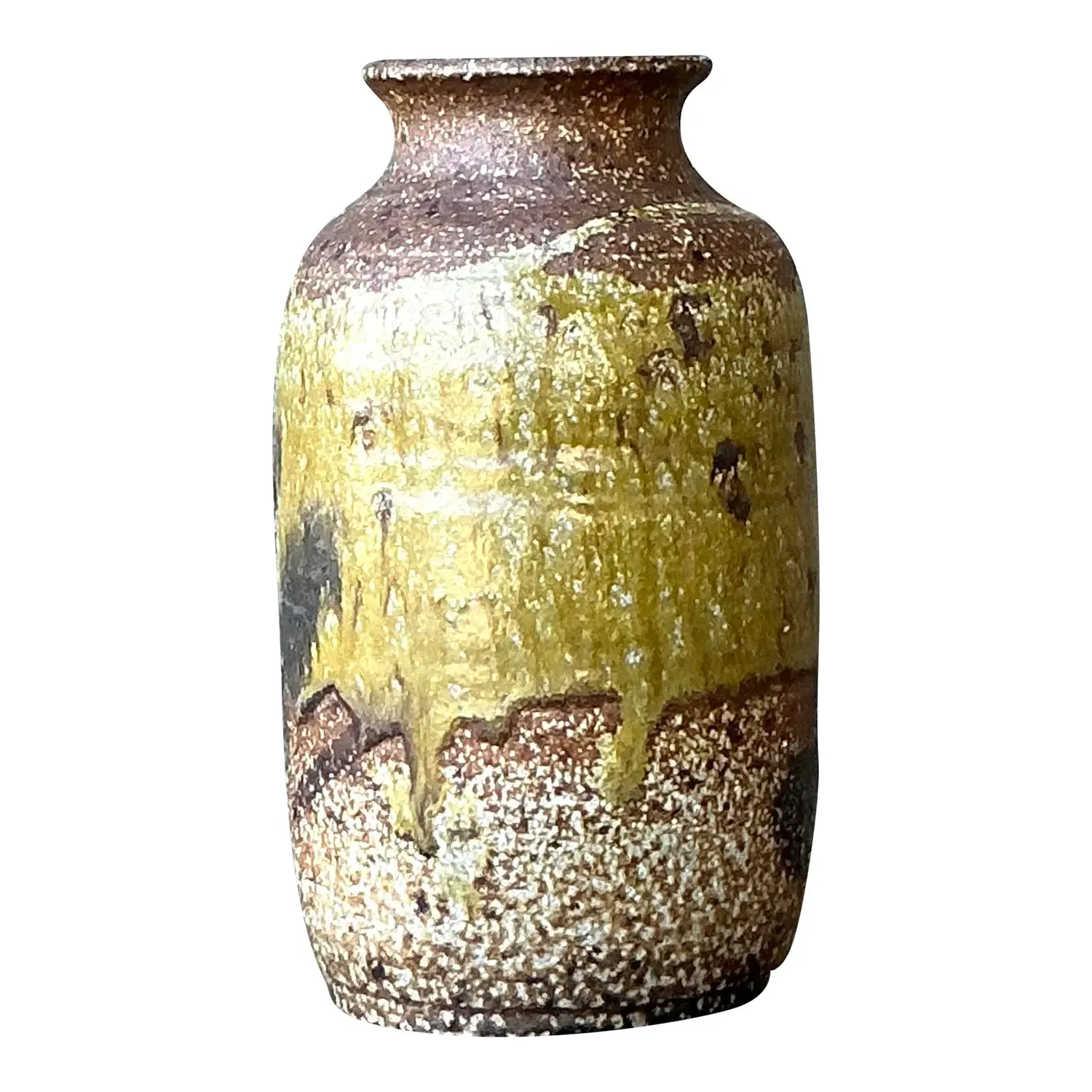 Vintage Boho Original Glazed Ceramic Vase - Ceramic, 2.5W x 4.25H — additional photo 8