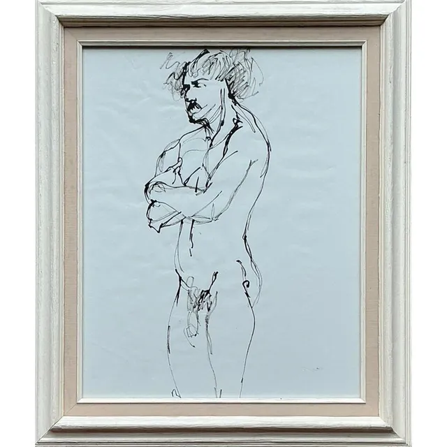 Vintage Boho Original Ink Sketch on Paper — additional photo 1