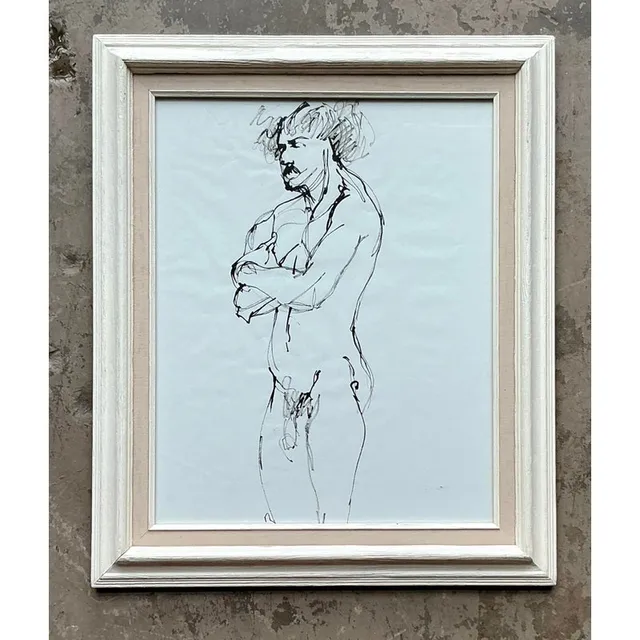 Vintage Boho Original Ink Sketch on Paper — additional photo 2