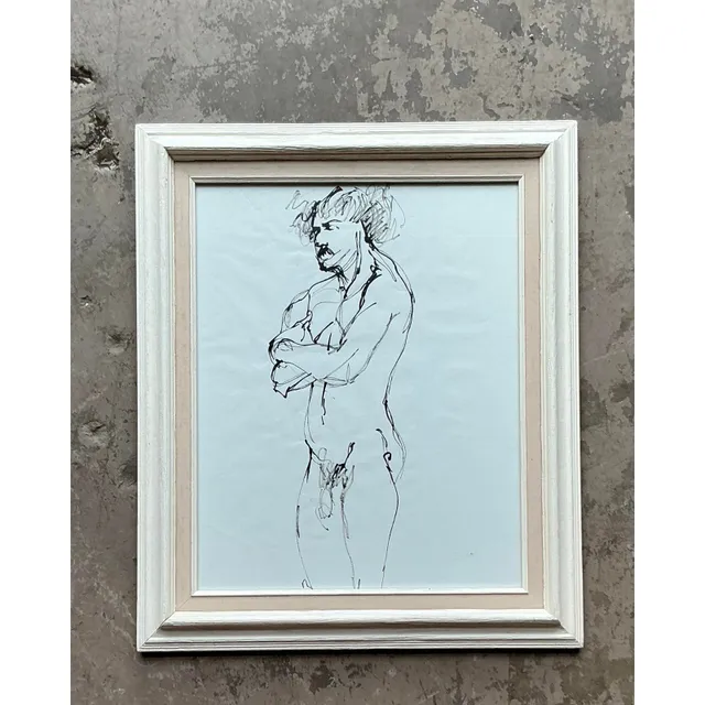 Vintage Boho Original Ink Sketch on Paper — additional photo 3