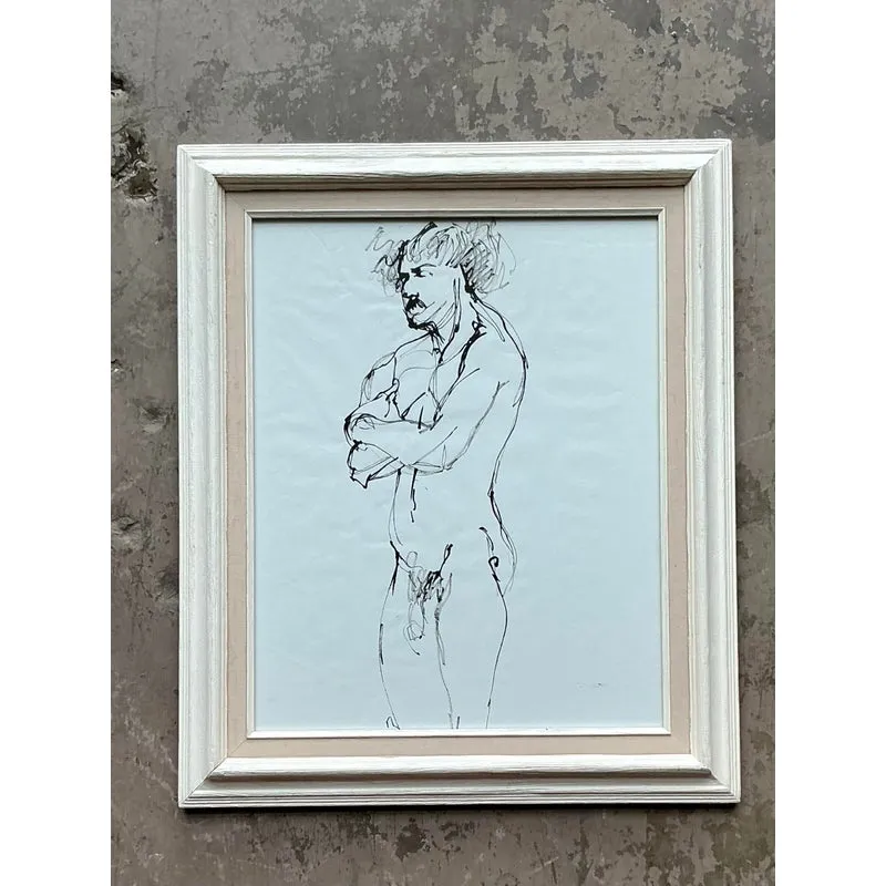 Vintage Boho Original Ink Sketch on Paper — additional photo 4