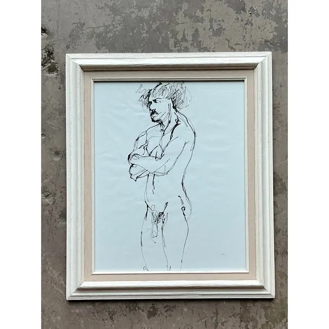 Vintage Boho Original Ink Sketch on Paper — additional photo 4