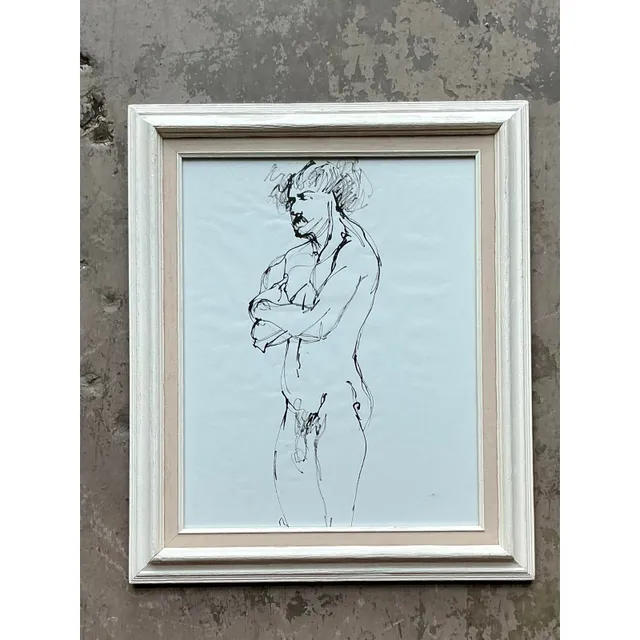 Vintage Boho Original Ink Sketch on Paper — additional photo 6