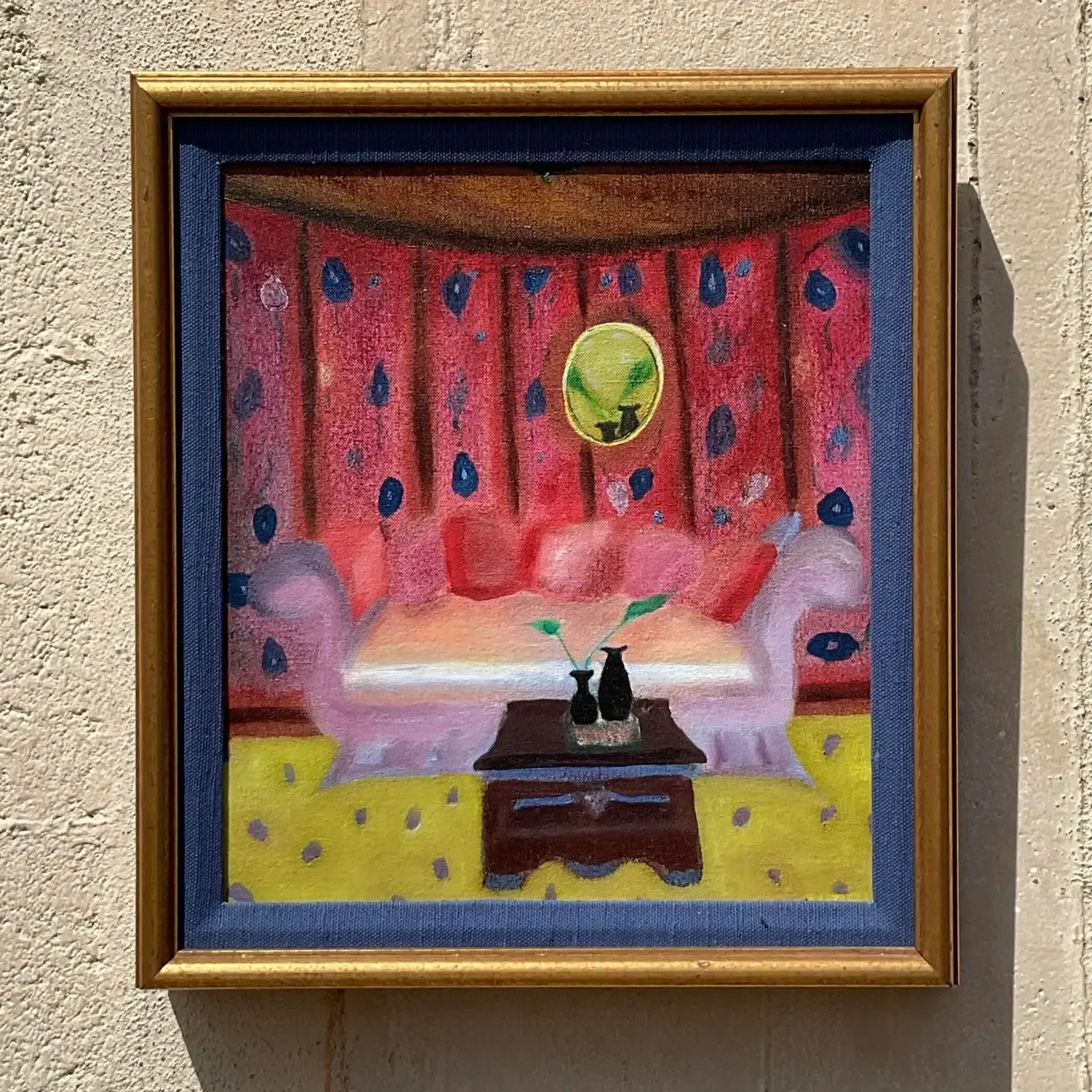 Vintage Boho Original Interiors Oil Painting on Canvas — additional photo 3
