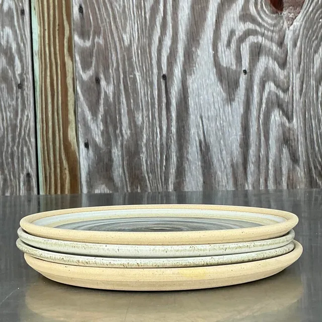Vintage Boho Original Jess Lord Studio Pottery Plates - Set of 4 — additional photo 2