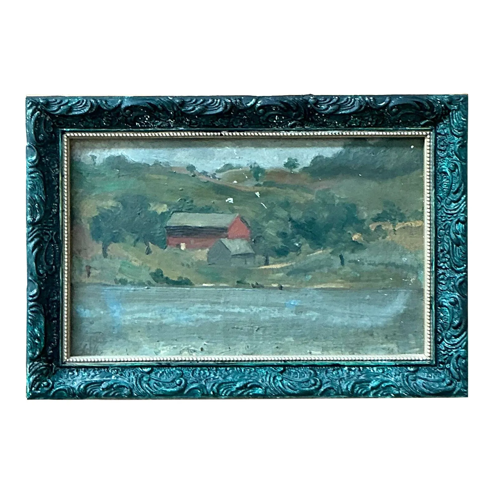 Vintage Boho Original Landscape Oil on Canvas — additional photo 1