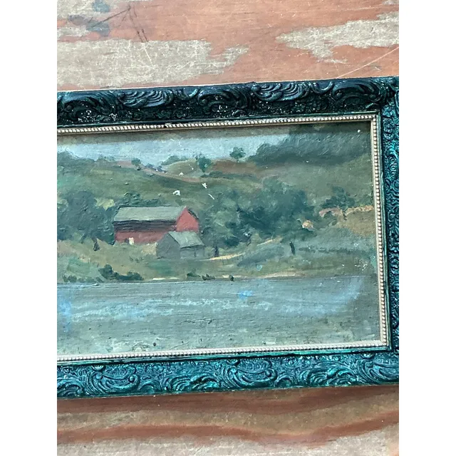 Vintage Boho Original Landscape Oil on Canvas — additional photo 3