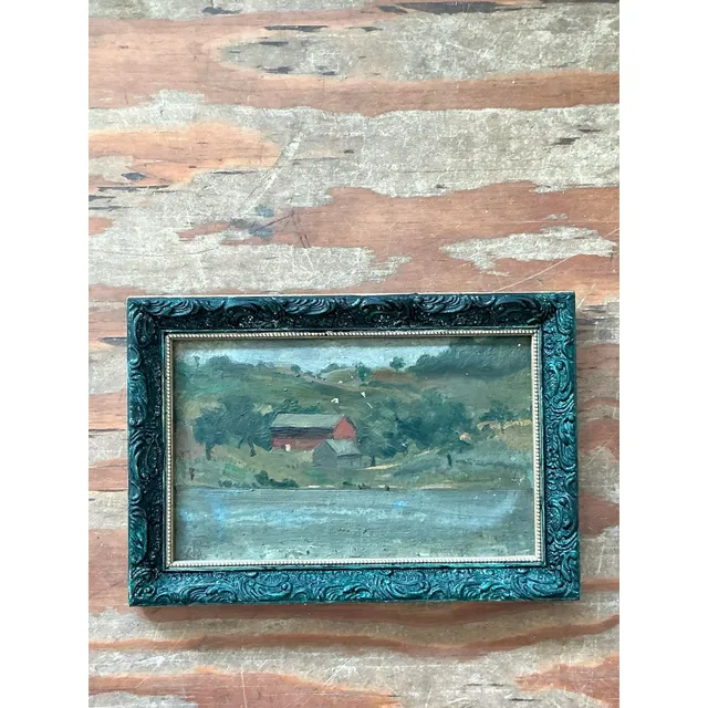 Vintage Boho Original Landscape Oil on Canvas — additional photo 4