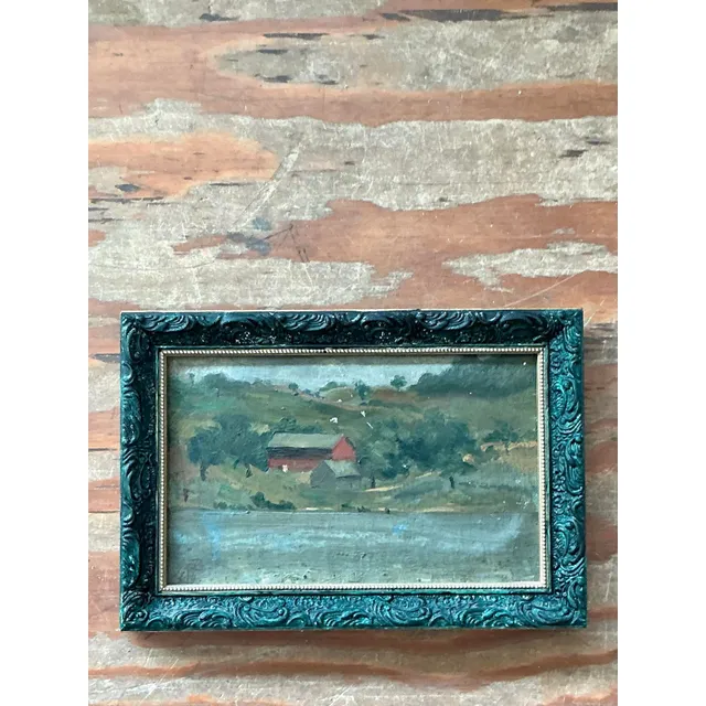 Vintage Boho Original Landscape Oil on Canvas — additional photo 5