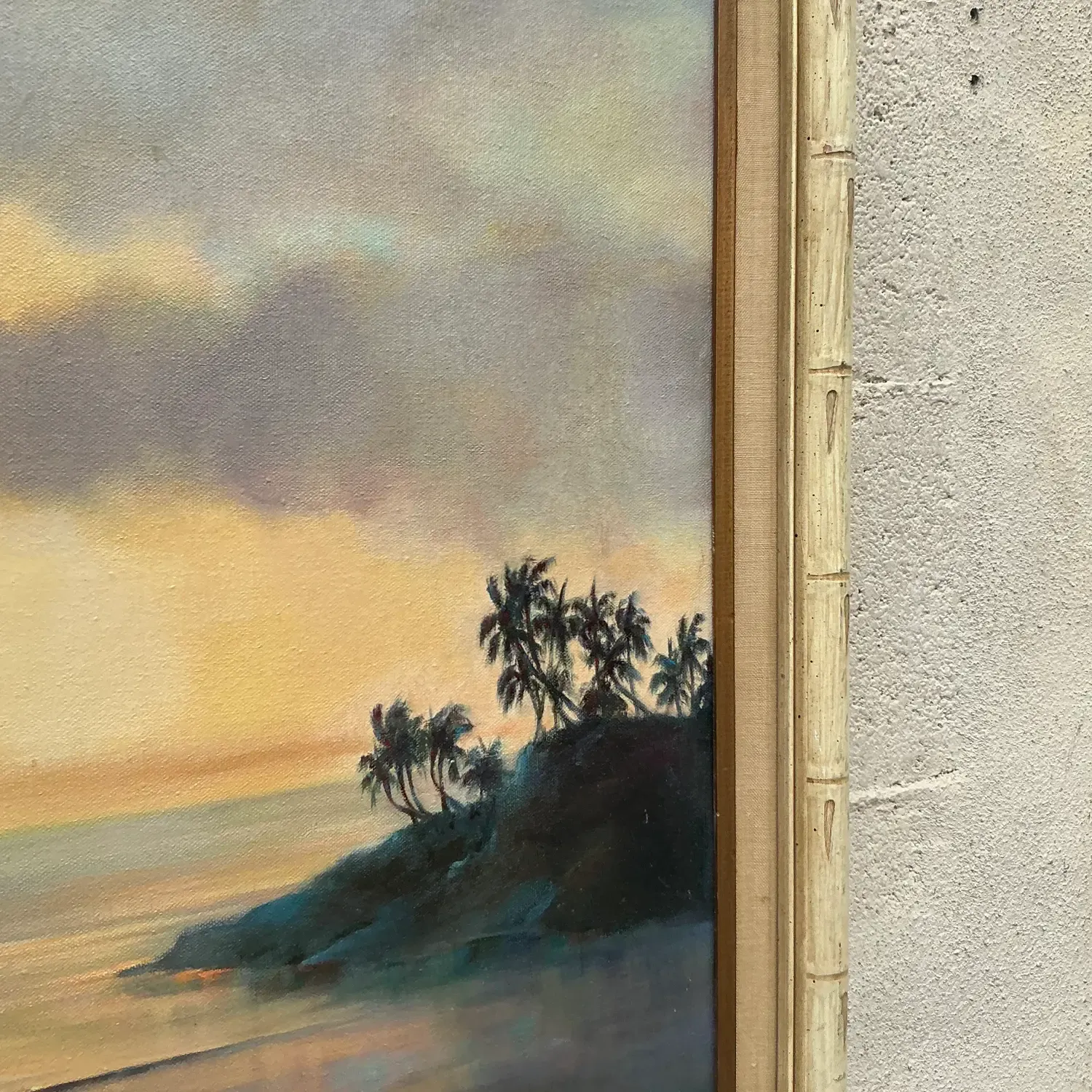 Vintage Boho Original Landscape Oil Painting on Canvas - Canvas, 34W x 28H — additional photo 7