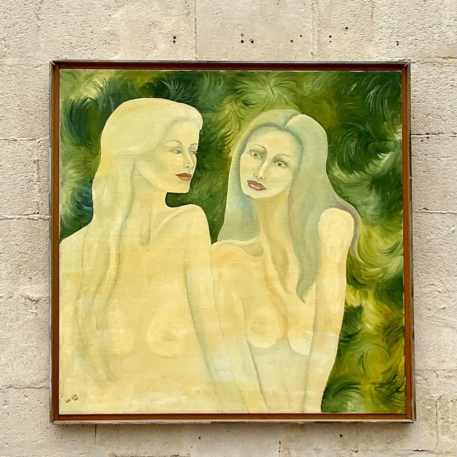 Vintage Boho Original Nude Figurative Oil Painting on Canvas — additional photo 2