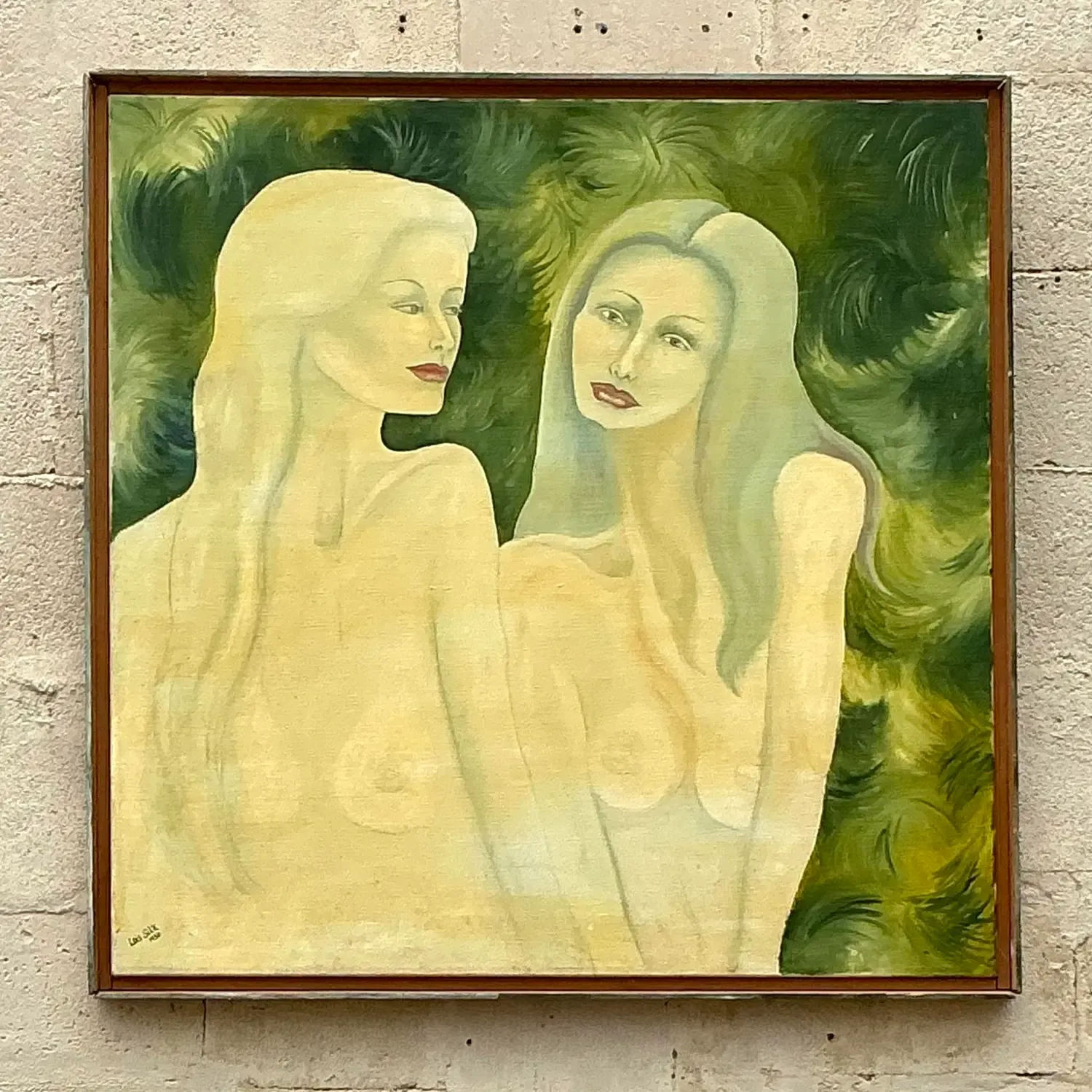 Vintage Boho Original Nude Figurative Oil Painting on Canvas — additional photo 5