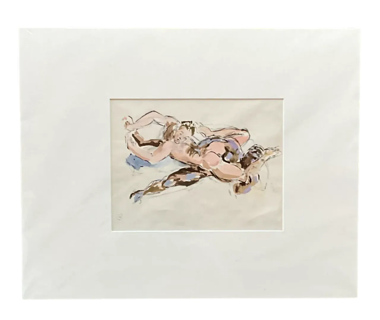 Vintage Boho Original Nude Figurative Painting