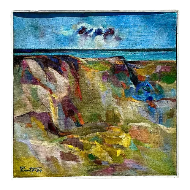 Vintage Boho Original Oil Landscape on Canvas — additional photo 2