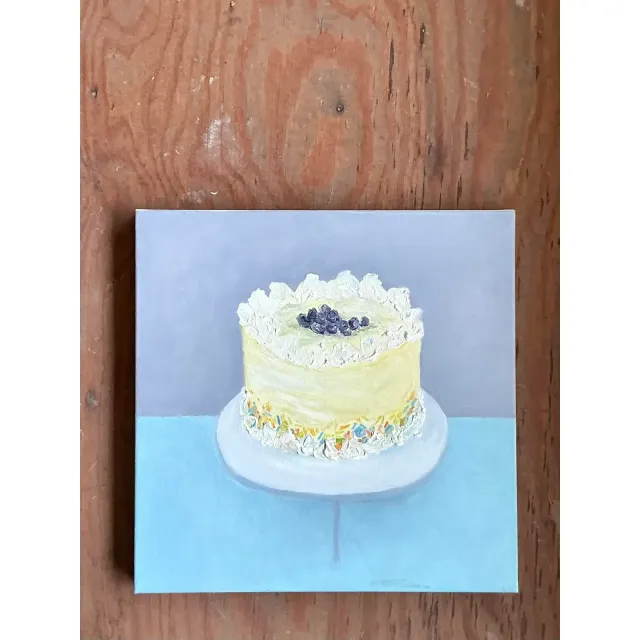Vintage Boho Original Oil Painting of Cake — additional photo 2