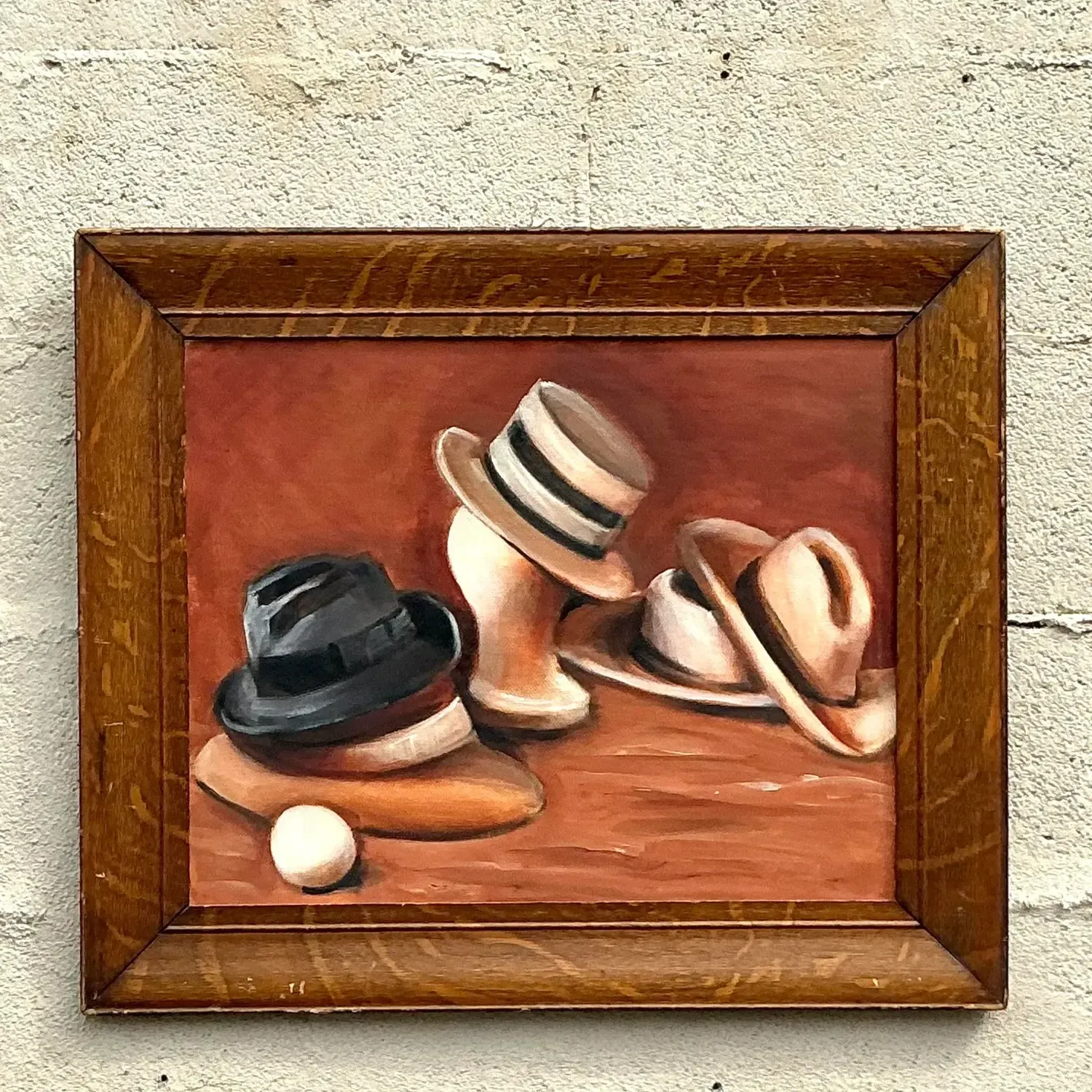 Vintage Boho Original Oil Painting on Board — additional photo 2