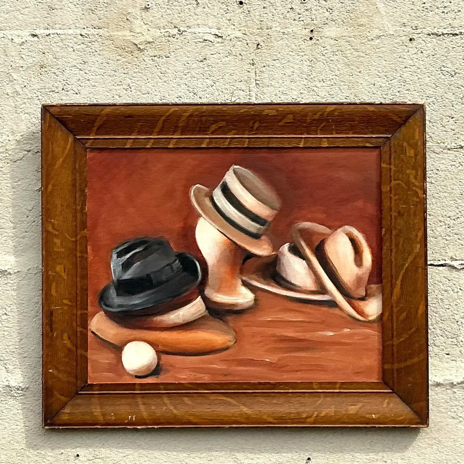 Vintage Boho Original Oil Painting on Board — additional photo 3