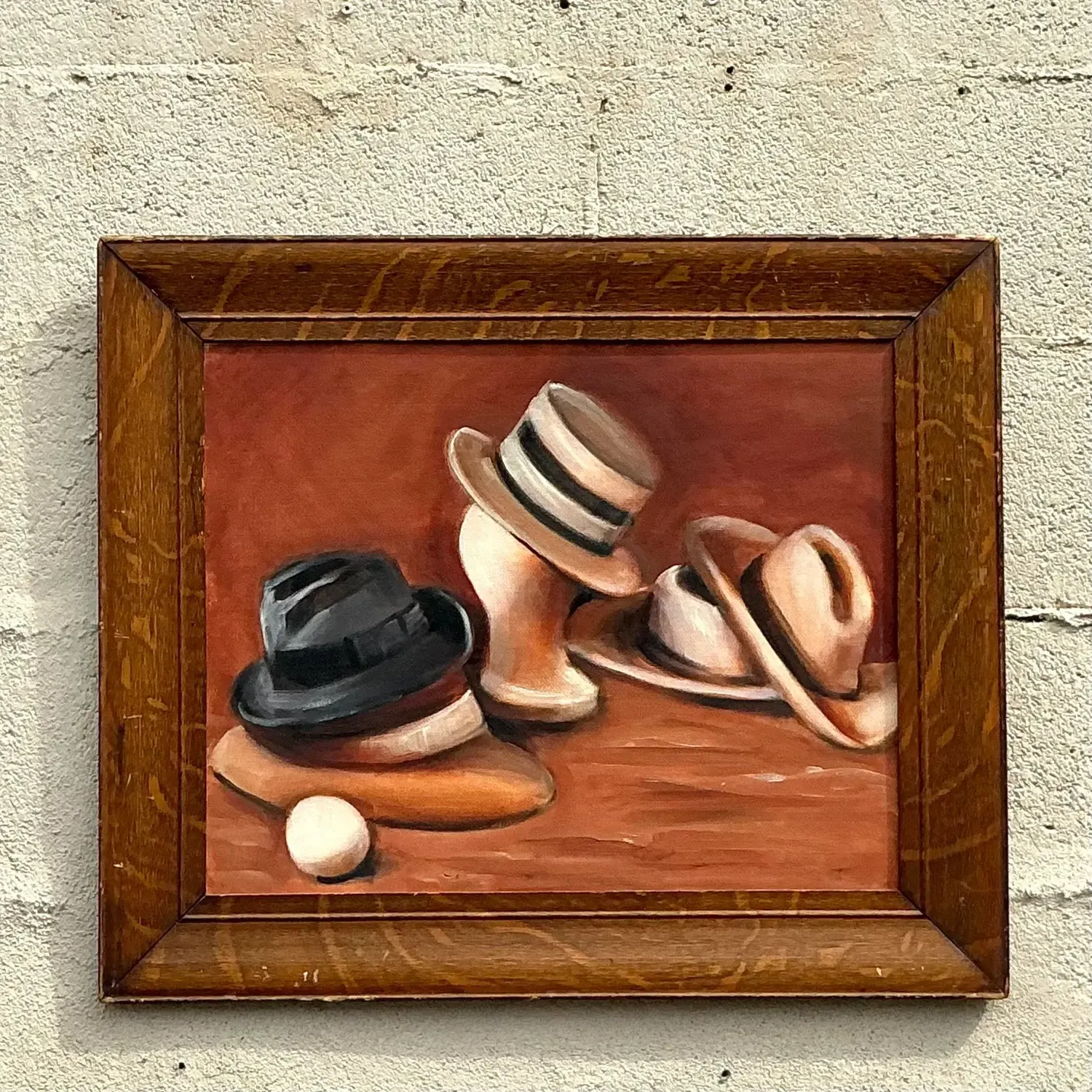 Vintage Boho Original Oil Painting on Board — additional photo 4