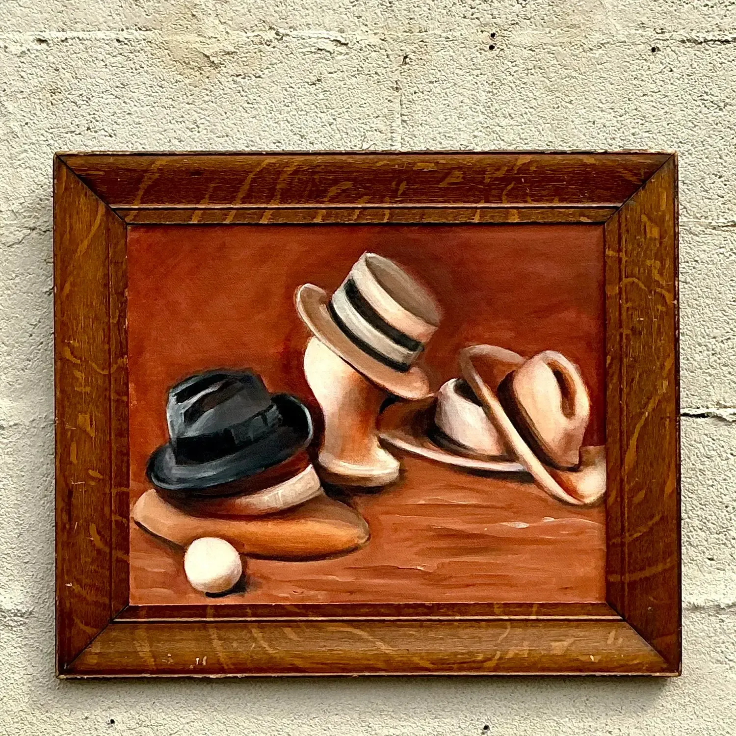 Vintage Boho Original Oil Painting on Board — additional photo 5