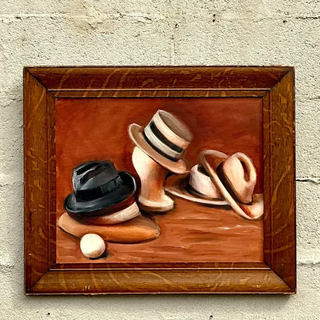 Vintage Boho Original Oil Painting on Board — additional photo 5