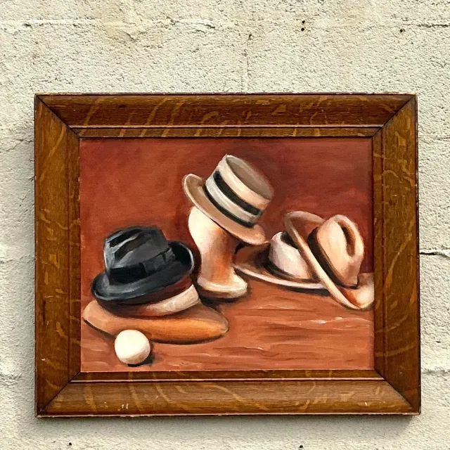 Vintage Boho Original Oil Painting on Board — additional photo 6