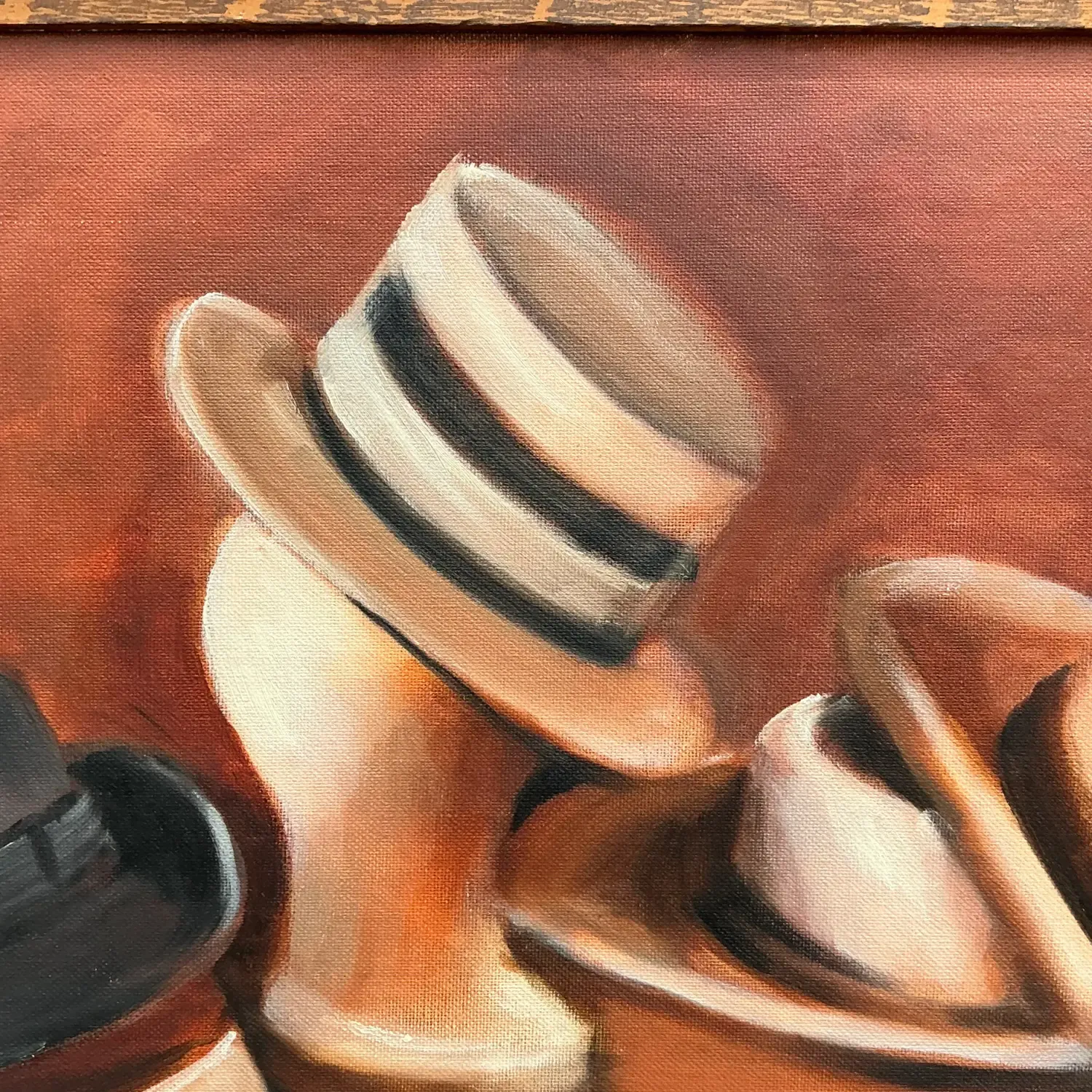 Vintage Boho Original Oil Painting on Board — additional photo 8