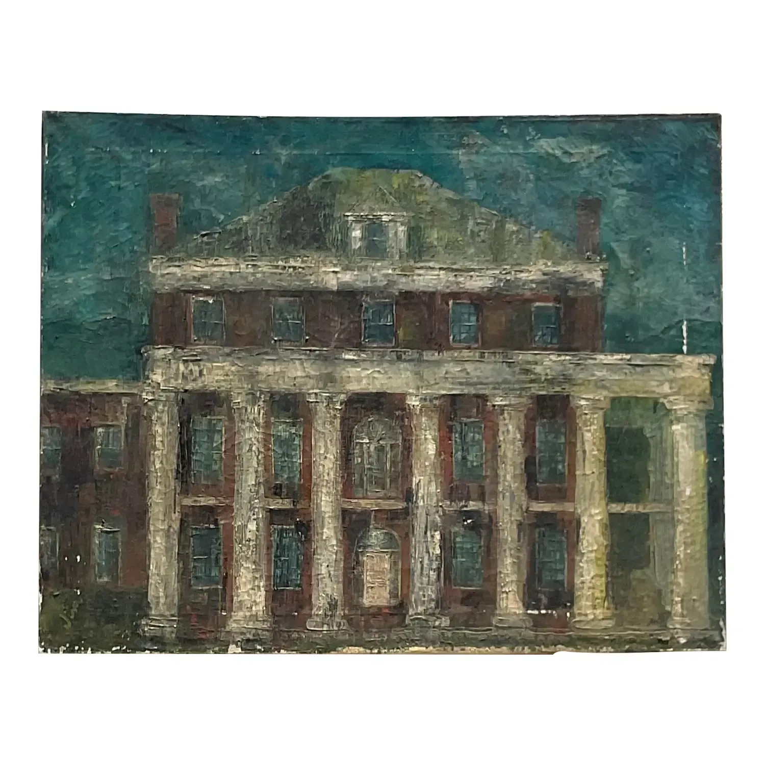 Vintage Boho Original Oil Painting on Canvas - Canvas, 30.25W x 24H — additional photo 1