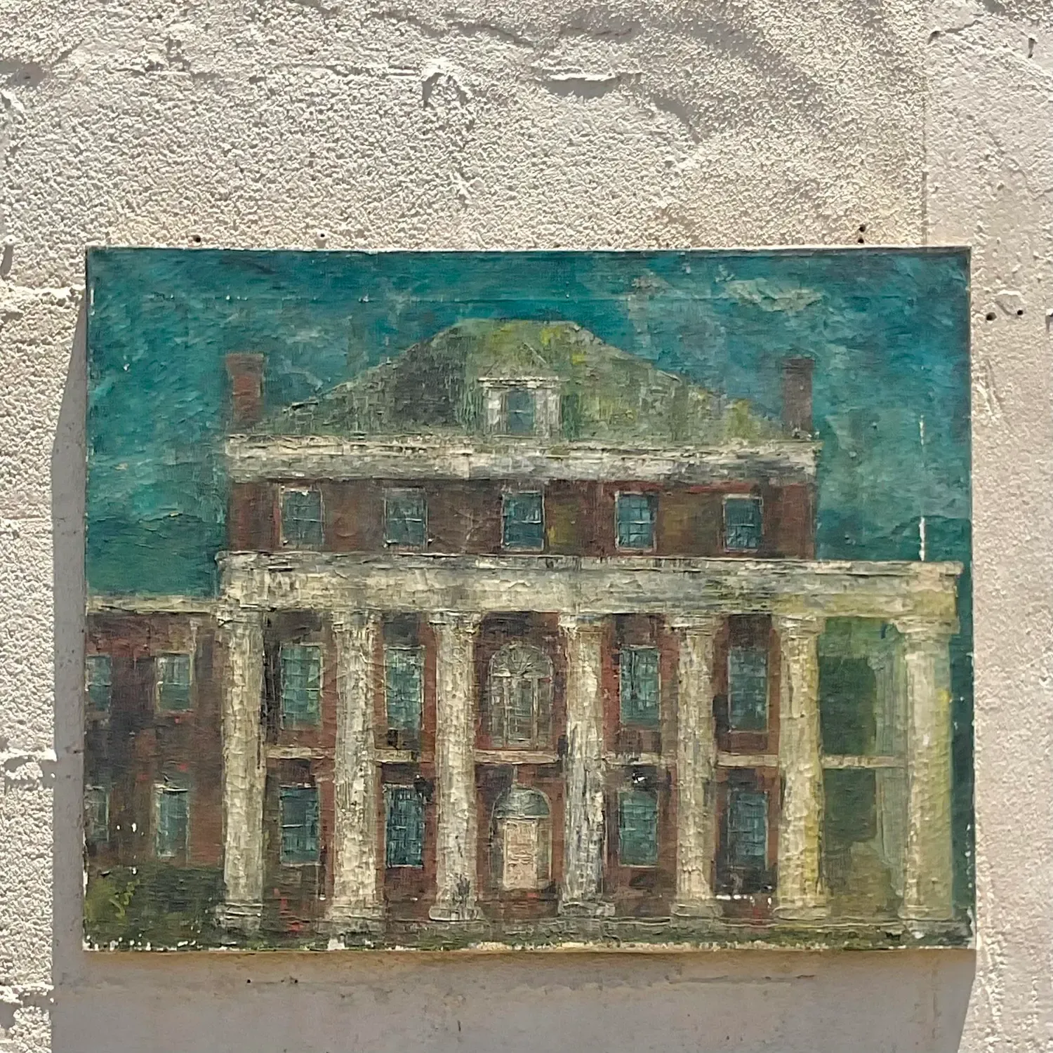 Vintage Boho Original Oil Painting on Canvas - Canvas, 30.25W x 24H — additional photo 2