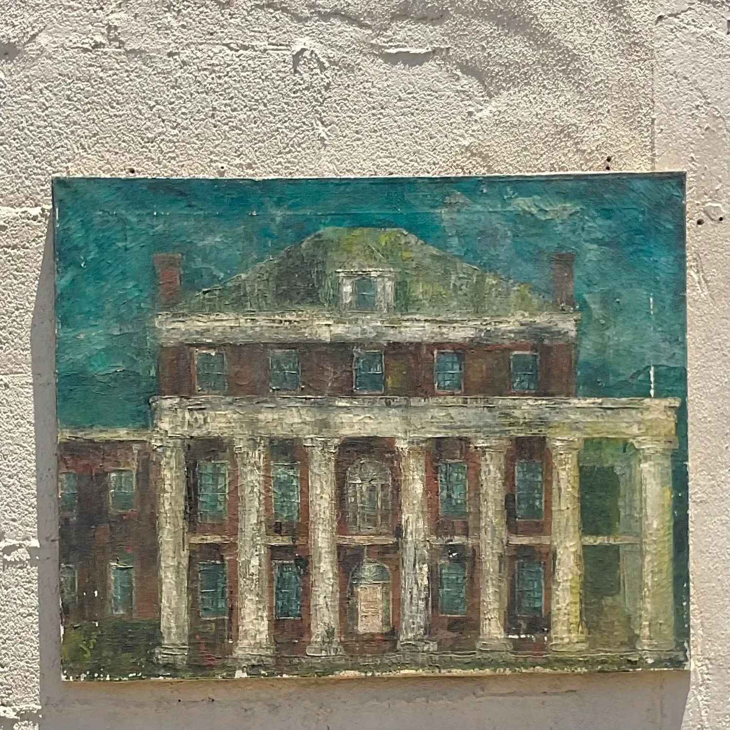 Vintage Boho Original Oil Painting on Canvas - Canvas, 30.25W x 24H — additional photo 3