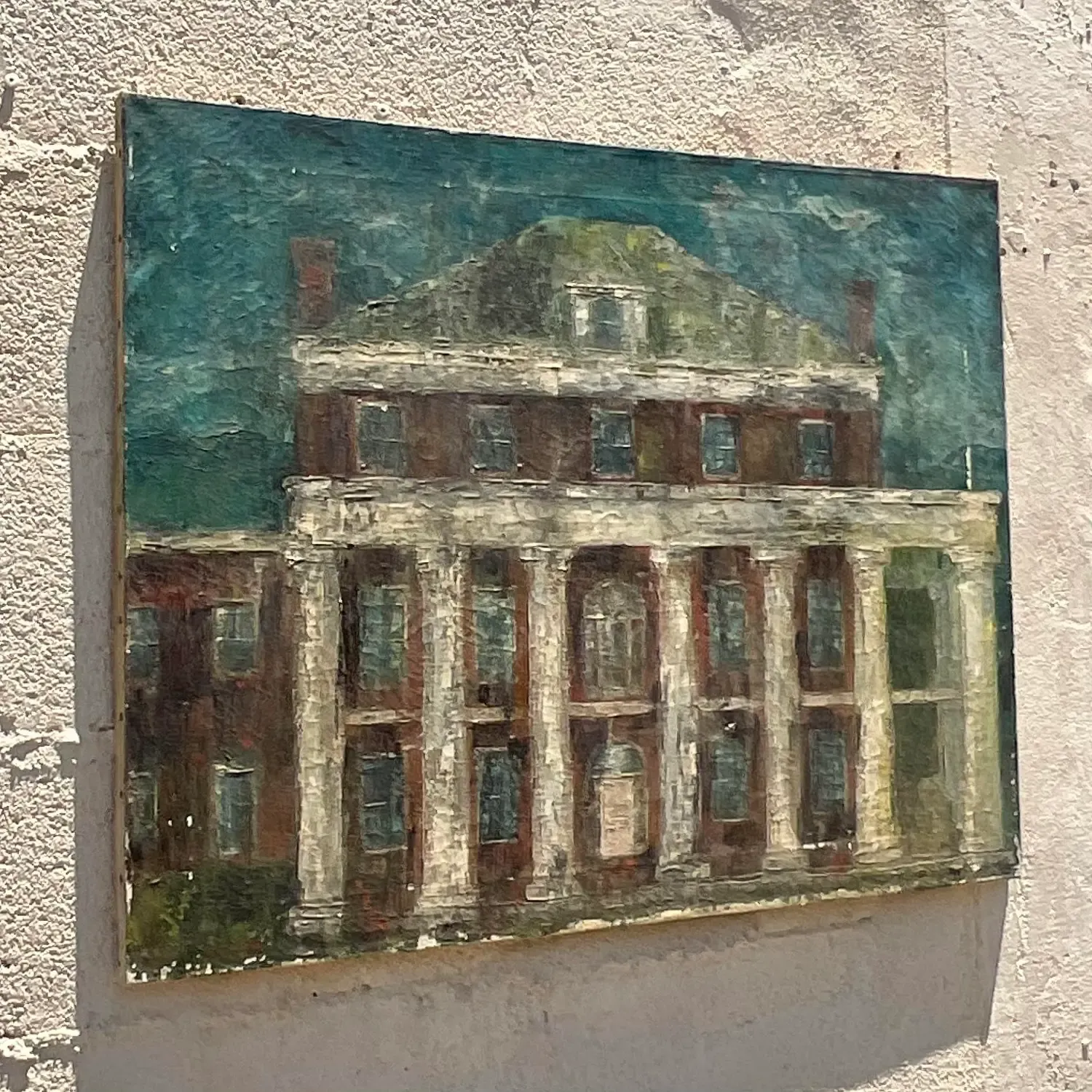 Vintage Boho Original Oil Painting on Canvas - Canvas, 30.25W x 24H — additional photo 5