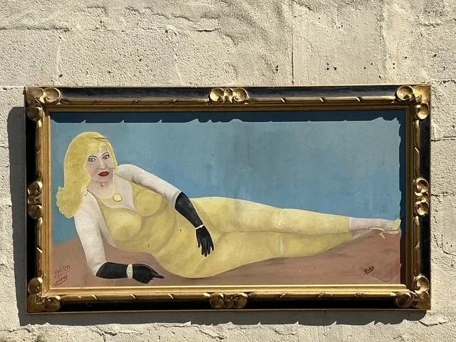 Vintage Boho Original Oil Portrait Of Lady — additional photo 2