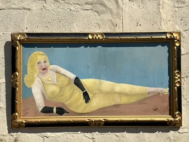 Vintage Boho Original Oil Portrait Of Lady — additional photo 4