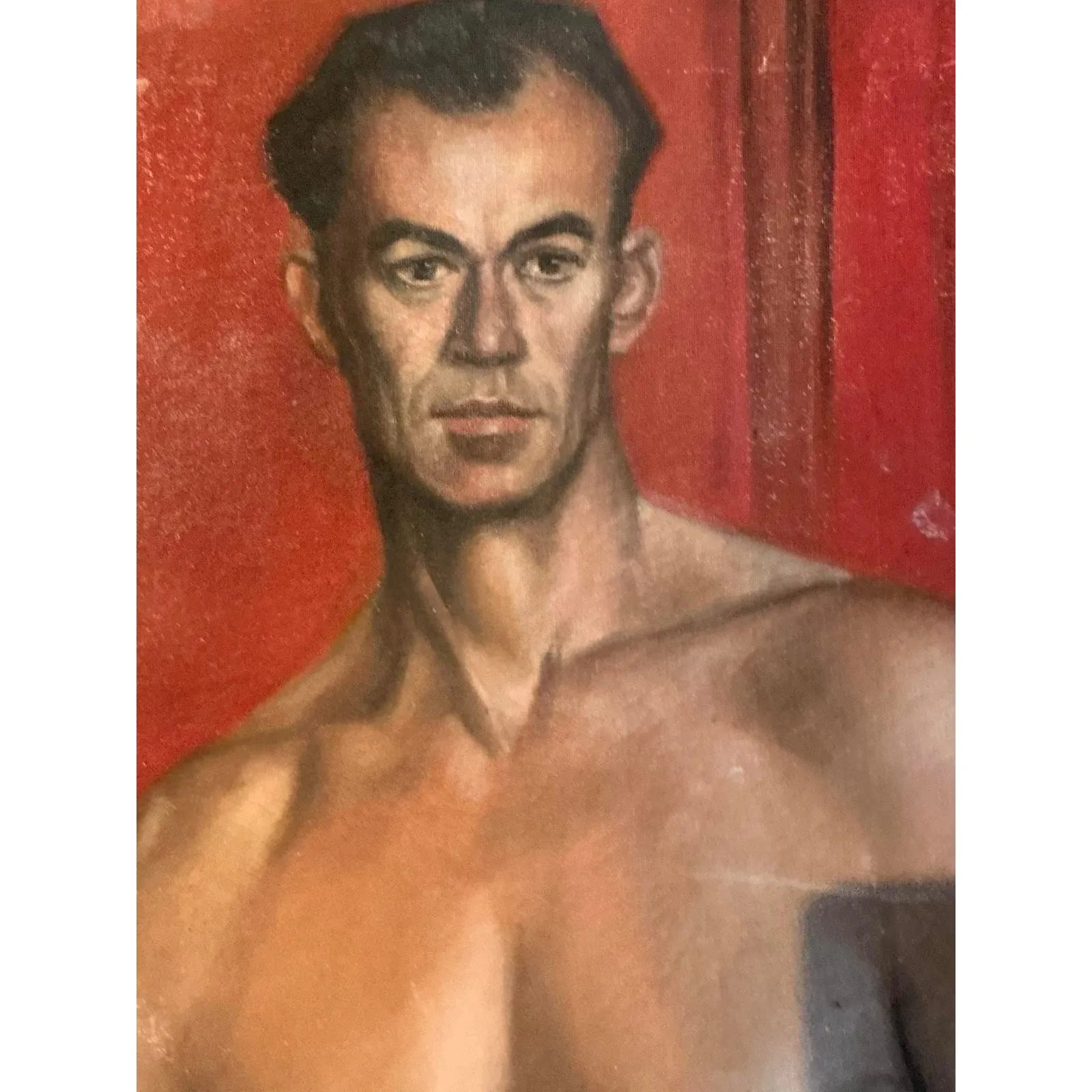 Vintage Boho Original Oil Portrait of Man — additional photo 2