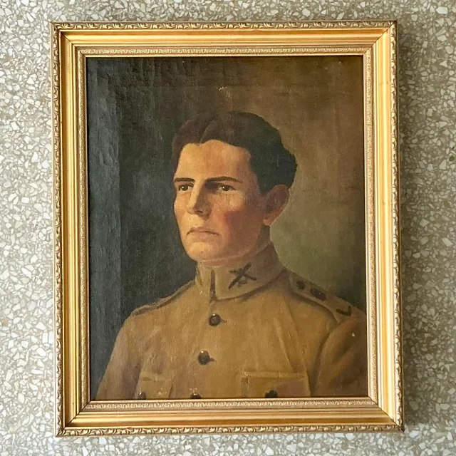 Vintage Boho Original Oil Portrait on Canvas - Canvas, 15.5W x 18.5H — additional photo 6
