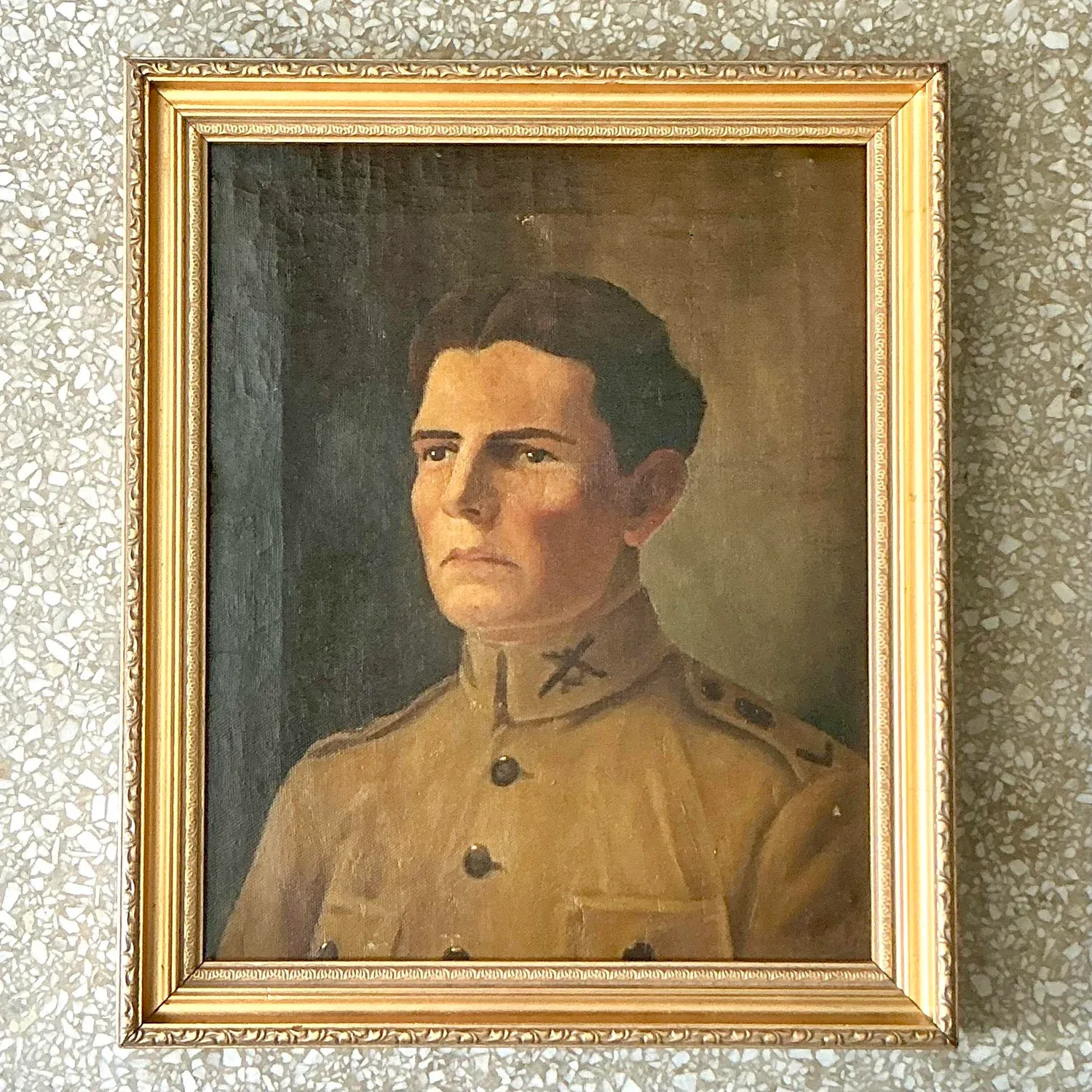 Vintage Boho Original Oil Portrait on Canvas - Canvas, 15.5W x 18.5H — additional photo 7